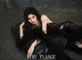 Mimi Plange wine red sequin skirt