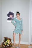 West.Y Blue velvet dress