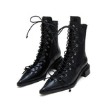 CHINCHIN Pointed Strap Decorative Short Boots
