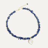 Lapis Lazuli Barque Pearl Necklace