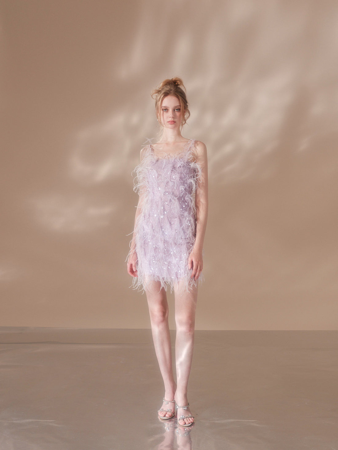 wardrobes by chen purple feather sling dress