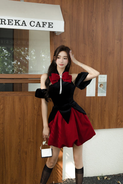 Masion Wester waltz red velvet dress