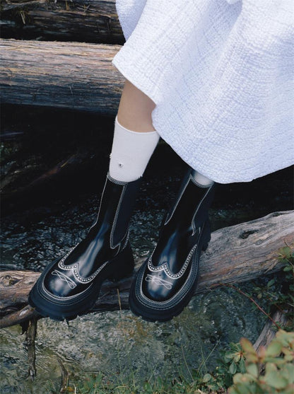 CHINCHIN Brock Embroidered Chelsea Boots