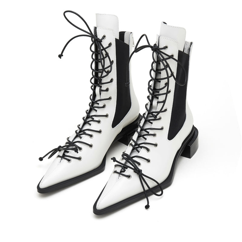 CHINCHIN Pointed Strap Decorative Short Boots