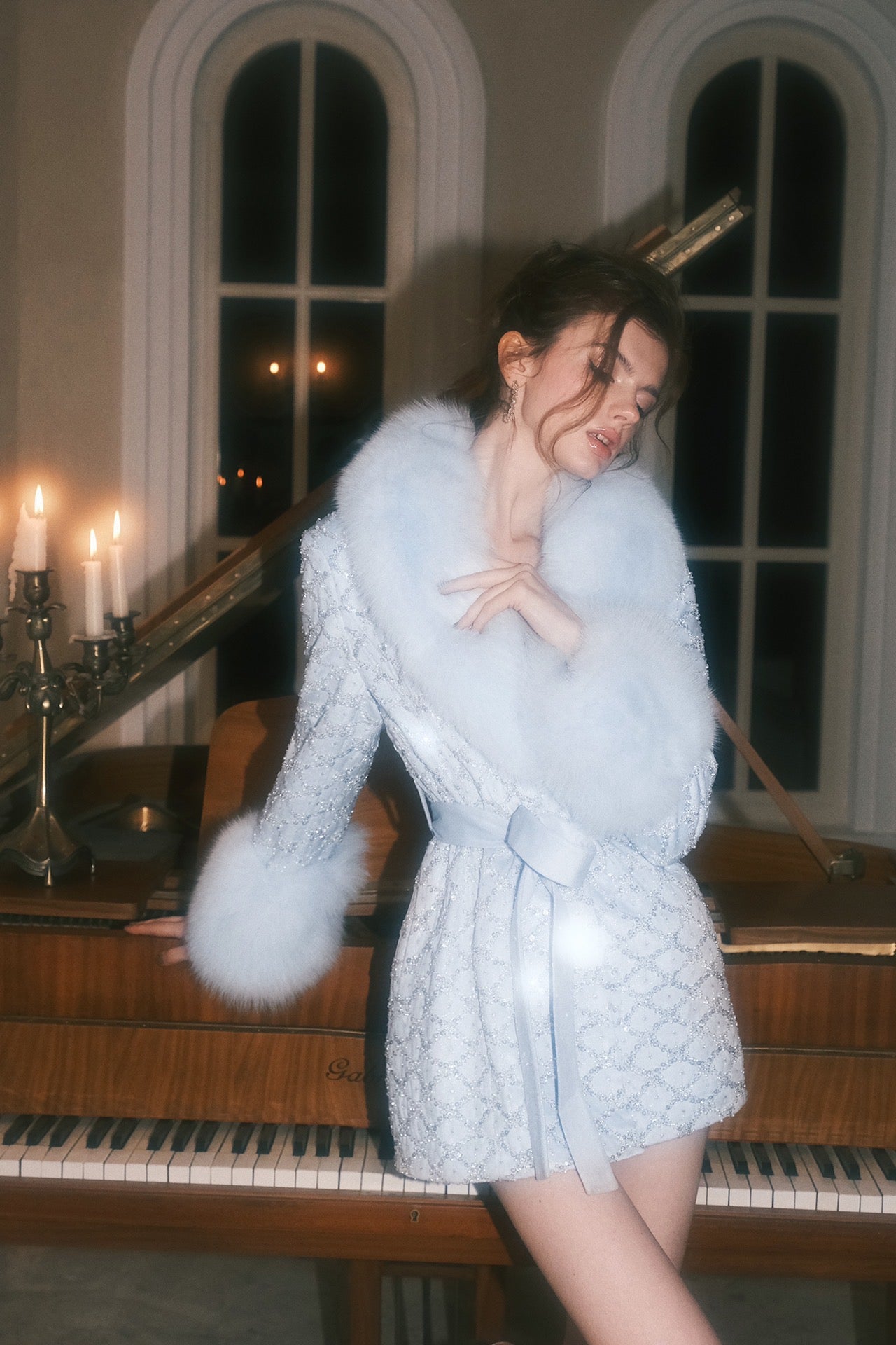 wardrobes by chen Sequin fox fur coat