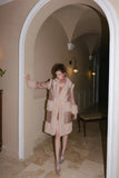wardrobes by chen pink diamond fur one-piece coat dress