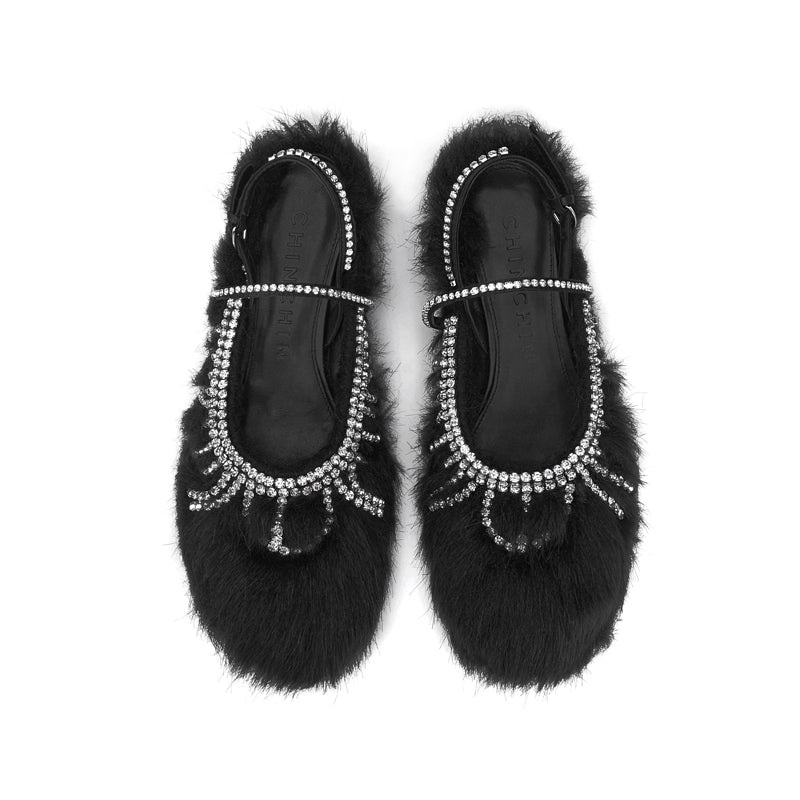 CHINCHIN Diamond Chain Decoration Woolen Shoes