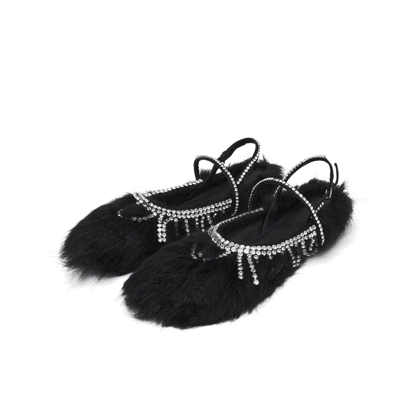 CHINCHIN Diamond Chain Decoration Woolen Shoes