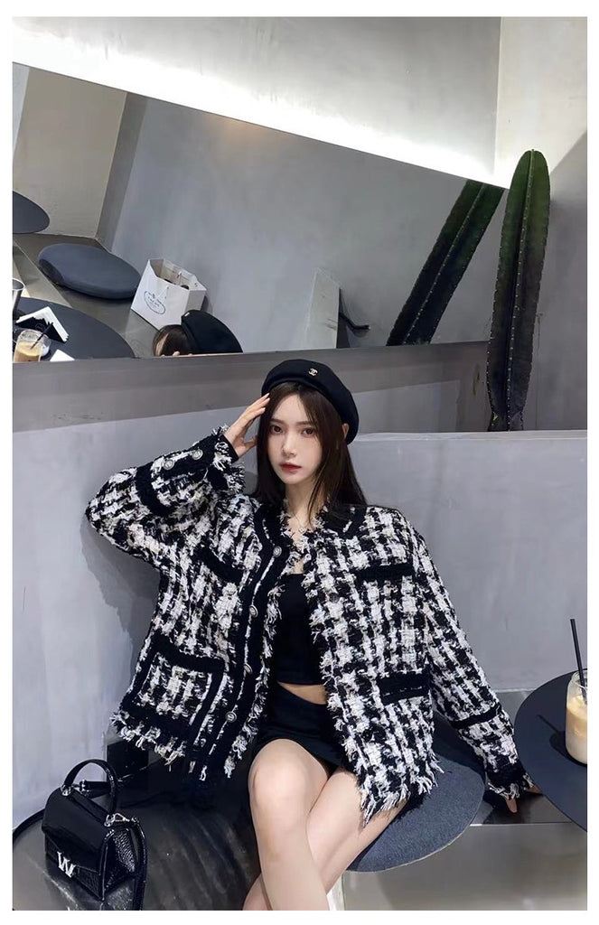 Charlie Luciano Vintage Plaid Coat