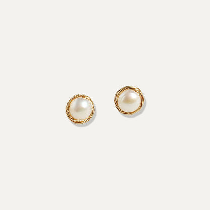 Pearl With Viine Stud Earrings