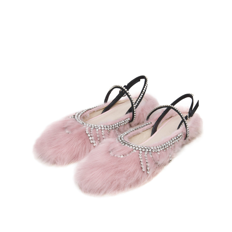 CHINCHIN Diamond Chain Decoration Woolen Shoes