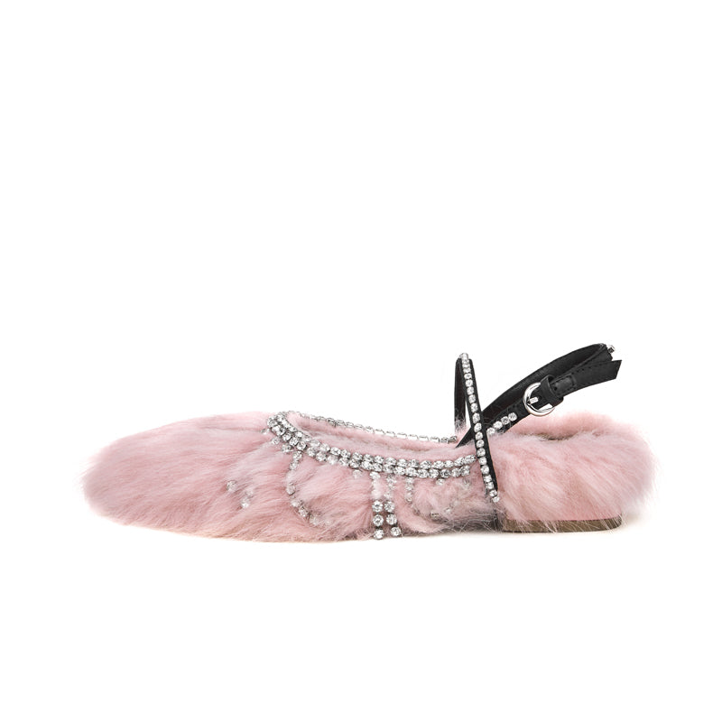 CHINCHIN Diamond Chain Decoration Woolen Shoes