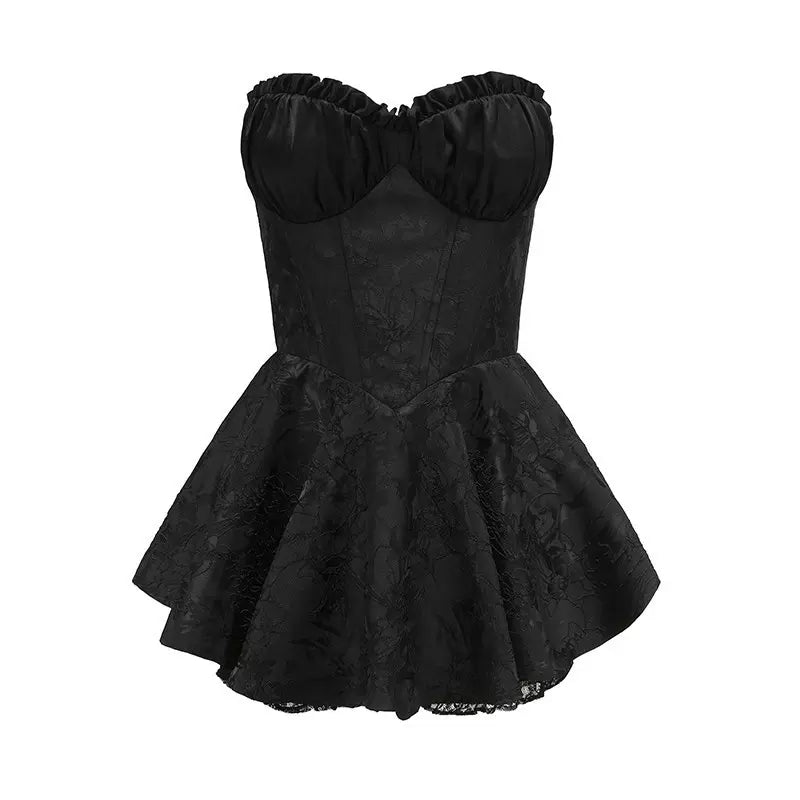 NJ rose jacquard bodice dress
