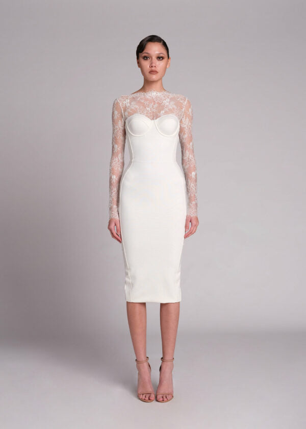 Poem Long sleeved Dress With Lace