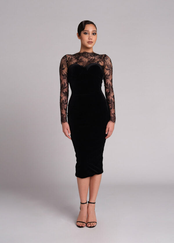 Poem Long sleeved Dress With Lace