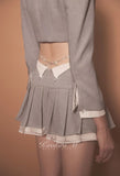 Kirakira.M Diamond Shiny Grey Short Suit And Skirt