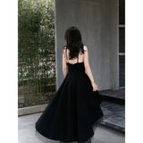 By Cookie H black wave lace slip dress