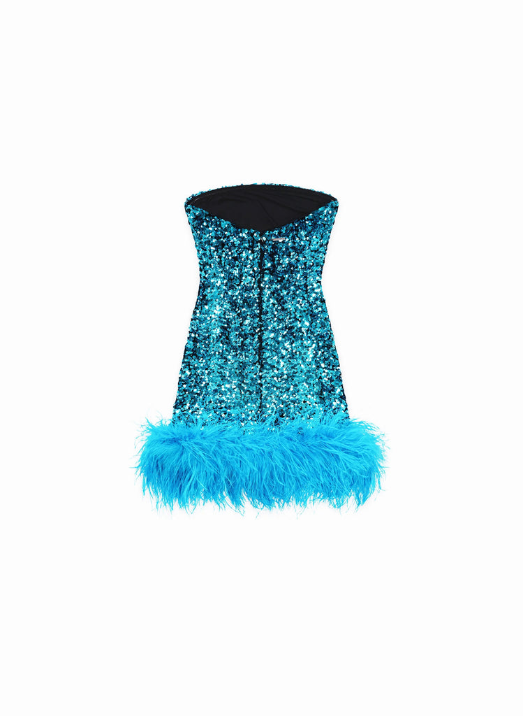 Taglioni Izmir Blue sequin tube dress