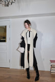 West.Y Black and white knitted hooded coat