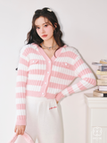 Kroche Striped slim hood with wool knit top