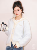 Kroche Mink knitted multi-panel hooded coat