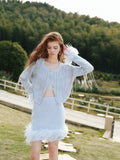 wardrobes by chen blue Tassel feather suit