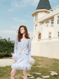 wardrobes by chen blue Tassel feather suit