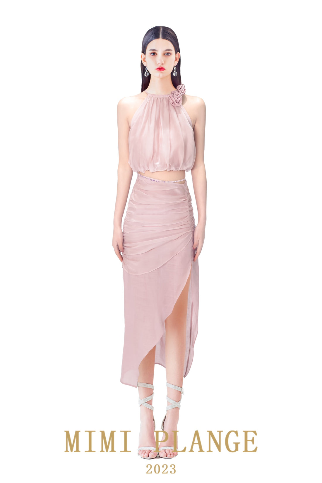 Mimi plange misty pink flower top or skirt