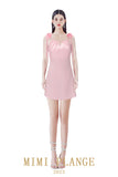 Mimi plange pink flower tassels sling dress