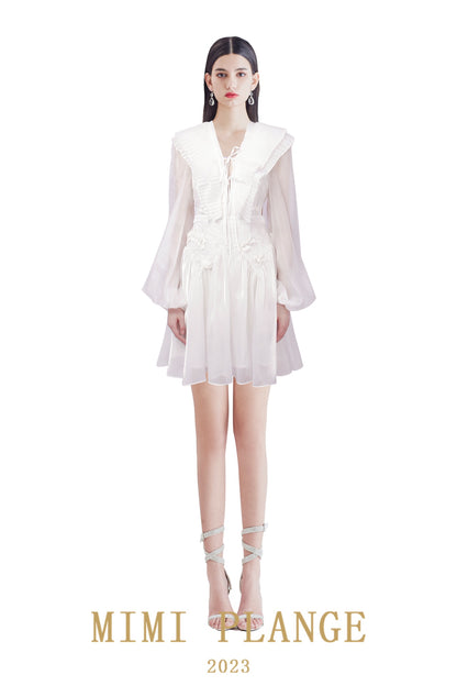 Mimi Plange white angle silky dress