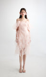 Alba Wester pink dress with ruffles