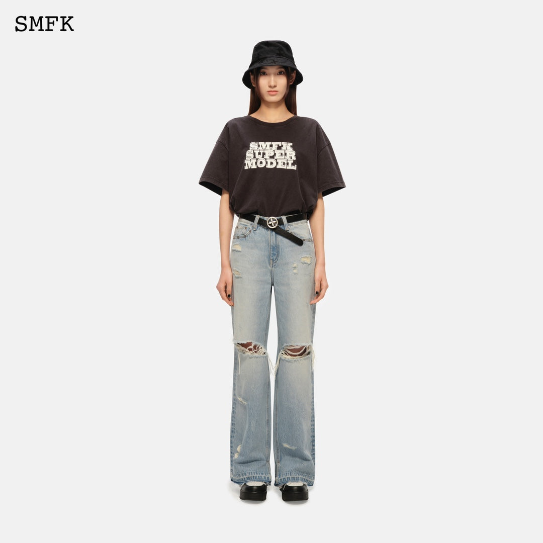 SMFK Model Oversized Vintage Loose Tee