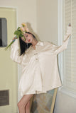 OZLANA Mermaid Satin Halterneck Dress & Shirt Set