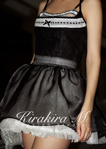 Kirakira.M Black lace top OR skirt